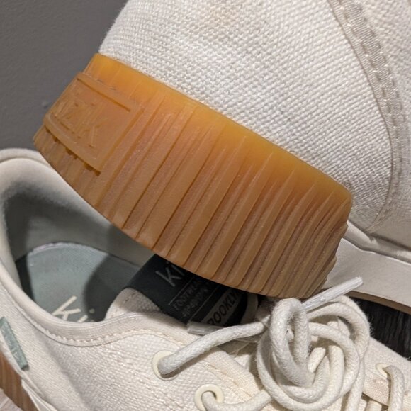 Kizik Brooklyn Hands-Free Slip-On Sneaker Canvas Suede White Women's 7 - Picture 4 of 16